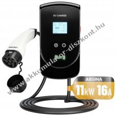 ABSINA Wallbox Type 2 11kW RFID 5m k�bel 16A �ll�that� IP65 falit�lt�