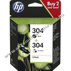 Eredeti HP tintapatron kombicsomag 3JB05AE NR.304 N9K06AE N9K05AE fekete/sz�nes nyomtat�