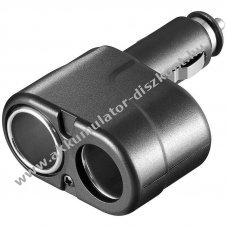 12-24V 2in1 mini aut�s adapter 2A 2x szivargy�jt� aljzat fekete