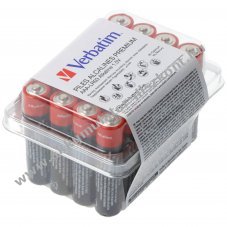 Verbatim alk�li elem, mikro, AAA, LR03, 1,5 V Premium, kiskereskedelmi csomagol�s