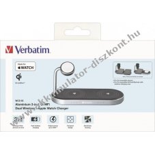 Verbatim WCS-03 3az1 Qi MFi vezet�k n�lk�li t�lt� 2x okostelefon 1x okos�ra fekete