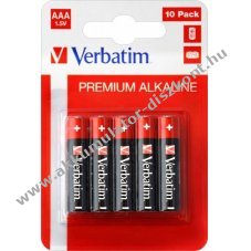 Verbatim alk�li mikro elem AAA LR03 1.5V 10db/csomag