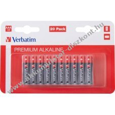 Verbatim alk�li mikro elem AAA LR03 1.5V 20db/csomag