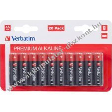 Verbatim alk�li elem AA LR06 1.5V 20db/csomag