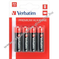 Verbatim alk�li elem AA LR06 1.5V 4db/csomag