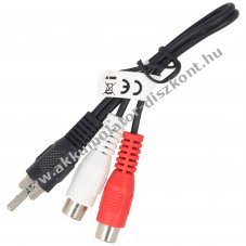 Audio-video k�bel 0,2m 1x RCA (cinch) dug� 2x RCA (cinch) aljzat