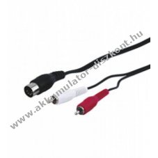 Audio-video k�bel 1,5m 5-t�s DIN csatlakoz� > 2x RCA (cinch) csatlakoz�