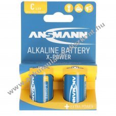 Ansmann X-Power hagyom�nyos elem C (b�bi m�ret) LR14 2db/csomag alk�li