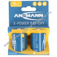 Ansmann X-Power D (g�li�t) LR20 2db/csomag hagyom�nyos elem alk�li