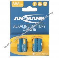 Ansmann X-Power alk�li mikro elem AAA LR3 1,5V 4db/csomag