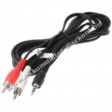 Audio-video k�bel 3,0m 3,5mm sztere� dug� 2x RCA (cinch) dug� fekete