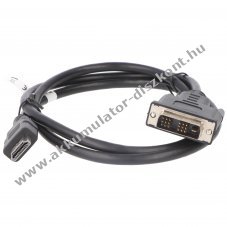 HDMI 19 t�s - DVI-D 18+1 t�s k�bel 1,0m HDMI 1.3b HDCP 1080p