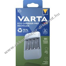 Varta Eco Charger Pro Recycled t�lt� AA/AAA Akkumul�tor 4 t�lt�hely 75% �jrahasznos�tott NiMH