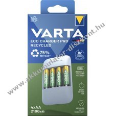 Varta Recharge Recycled AA Mignon ceruza Akkumul�tor 1.2V 2100mAh 4db/csomag t�lt�vel NiMH