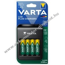 Varta univerz�lis h�l�zati adapter LCD USB + 4db AA Mignon ceruza 2100mAh Akkumul�tor NiMH