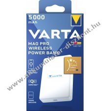 Varta Akku Powerbank Mag Pro 3.7V 5000mAh feh�r 1db/csomag Li-Polymer