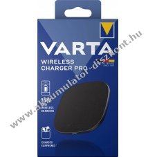 Varta Fast Wireless Charger Pro vezet�k n�lk�li t�lt� Qi 15W 5V/9V/12V fekete USB Micro-B 1db/csomag