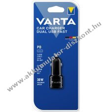 Varta aut�s adapter 24V 2x USB fekete