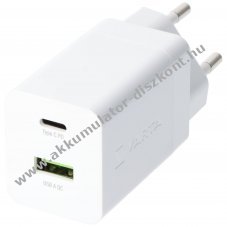 Varta gyorst�lt� 38W 1x USB-A QC 1x USB-C PD feh�r 1db/csomag