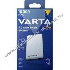 Varta Energy Akkumul�tor powerbank 5V 10000mAh feh�r 2xUSB-A USB-C Micro-USB Li-Polymer