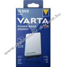 Varta Akku Powerbank 5V 15000mAh Energy feh�r 2xUSB-A USB-C Micro-USB Li-Polymer