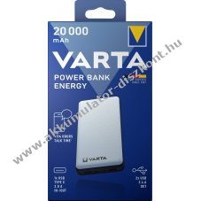 Varta Energy powerbank Akkumul�tor 5V 20000mAh feh�r Li-Polymer