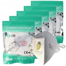 10db/csomag Premium FFP3 v�d�maszk 5 r�teg szeleppel latexmentes LXD-03V DIN EN1492001+A12009