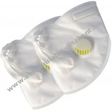2db/csomag Pr�mium FFP3 maszk latexmentes 5-r�teg� szelepes, tan�s�tva DIN EN1492001+A12009
