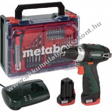 Metabo PowerMaxx BS Basic k�szlet Akkumul�tor f�r�-csavaroz� 12V 2x2000mAh t�lt�vel Li-Ion