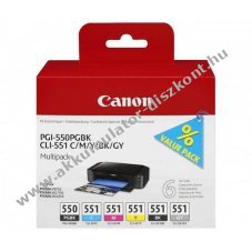 Eredeti Canon tinta multipack PGI-550PGBK/CLI-551BK/551C/551M/551Y/551GY nyomtat�