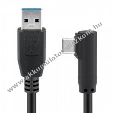 USB-C csatlakoz� - USB A 3.0 90� k�bel 0,5m fekete 4,5W 5Gbit/s