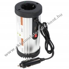 DC/AC inverter 12V 230V 150W USB 1200mA v�d�f�ldelt aljzat gyerekz�rral