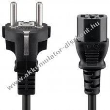 Kaltger�te t�pk�bel CEE7/7 (Typ F) - C13 1,5m fekete 250VAC 10A H05-VV-F3G