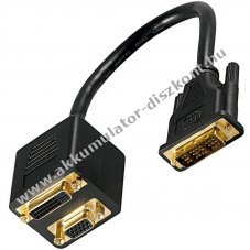 DVI Y-Adapter 1x DVI dug� 1x DVI-I aljzat 1x S-VGA aljzat aranyozott �rintkez�k 30cm