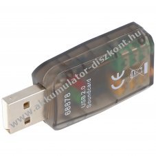 USB 2.0 k�ls� hangk�rtya USB A 2x3,5mm mikrofon �s fejhallgat� csatlakoz�