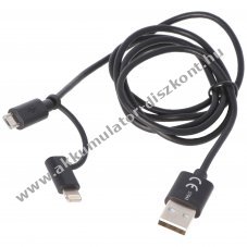 Varta 2in1 USB t�lt� �s szinkron k�bel Micro USB Lightning 100cm tablet kompatibilis