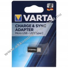 Varta Micro-USB adapter Micro-USB USB Type C 3A