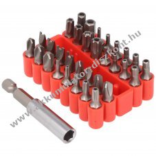 33 r�szes univerz�lis bitszett Torx, Philips, Tri-Wing, hatsz�g 6,35mm m�gneses bithordoz�