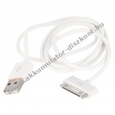 Feh�r USB adat- �s t�lt�k�bel Apple iPhone 3G/3GS/4/4S, iPod, iPad 1/2/3