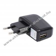 USB t�lt� 5V 1A 100-250V fekete USB-csatlakoz�