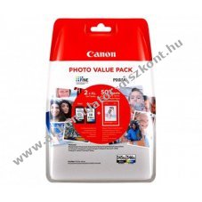 Eredeti Canon tintapatron PG545XL/CL-546XL fekete/sz�n nyomtat� 50 lap fot�pap�r 10x15cm