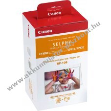 Eredeti Canon RP-108IN sz�nes tintapatron csomag nyomtat�hoz fot�pap�rral 2x54 lap 10x15cm