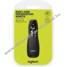 Logitech Presenter R400 vezet�k n�lk�li l�zeres t�vvez�rl� 6 gomb 2x AAA elem mell�kelve fekete