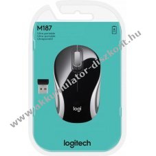 Logitech M187 ultrakompakt vezet�k n�lk�li optikai eg�r 1000dpi 3 gomb fekete