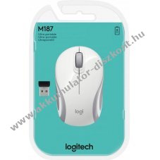 Logitech M187 ultrakompakt vezet�k n�lk�li optikai eg�r 1000dpi 3gomb feh�r