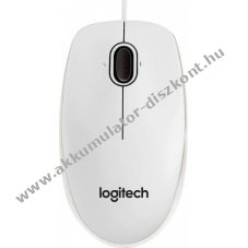 Logitech B100 optikai USB eg�r 800dpi 3 gomb feh�r