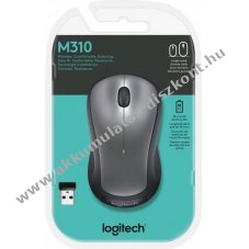 Logitech M310 vezet�k n�lk�li optikai eg�r 1000dpi 3 gomb ez�st USB nano vev�