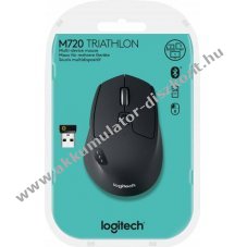 Logitech M720 Triathlon vezet�k n�lk�li eg�r Unifying Bluetooth fekete optikai 1000dpi 8 gomb