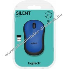Logitech M220 Silent vezet�k n�lk�li optikai eg�r k�k 1000dpi 3 gombos USB nano vev�