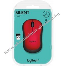 Logitech M220 csendes vezet�k n�lk�li optikai eg�r 1000dpi 3 gomb piros